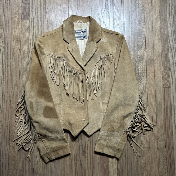 Pioneer Wear Jackets & Blazers - Pioneer Wear Suede Leather Fringe Jacket Vintage Western Ladies SZ 12 COWGIRL
